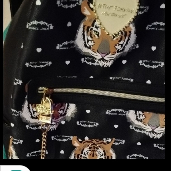 Betsey Johnson Black and Gold Backpack - Picture 2 of 4